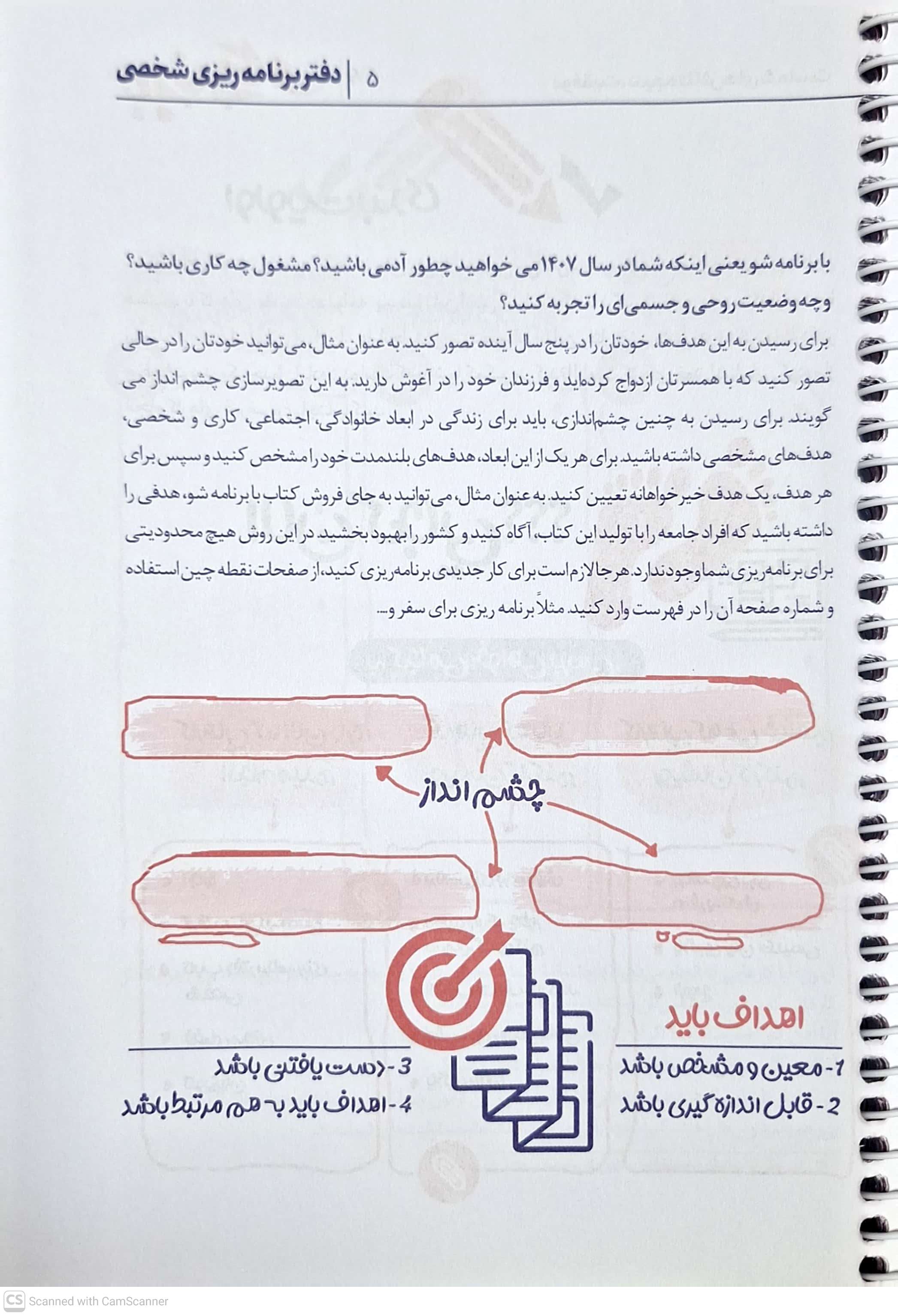 دفتر پلنر شخصی-با برنامه شو به همراه برچسب